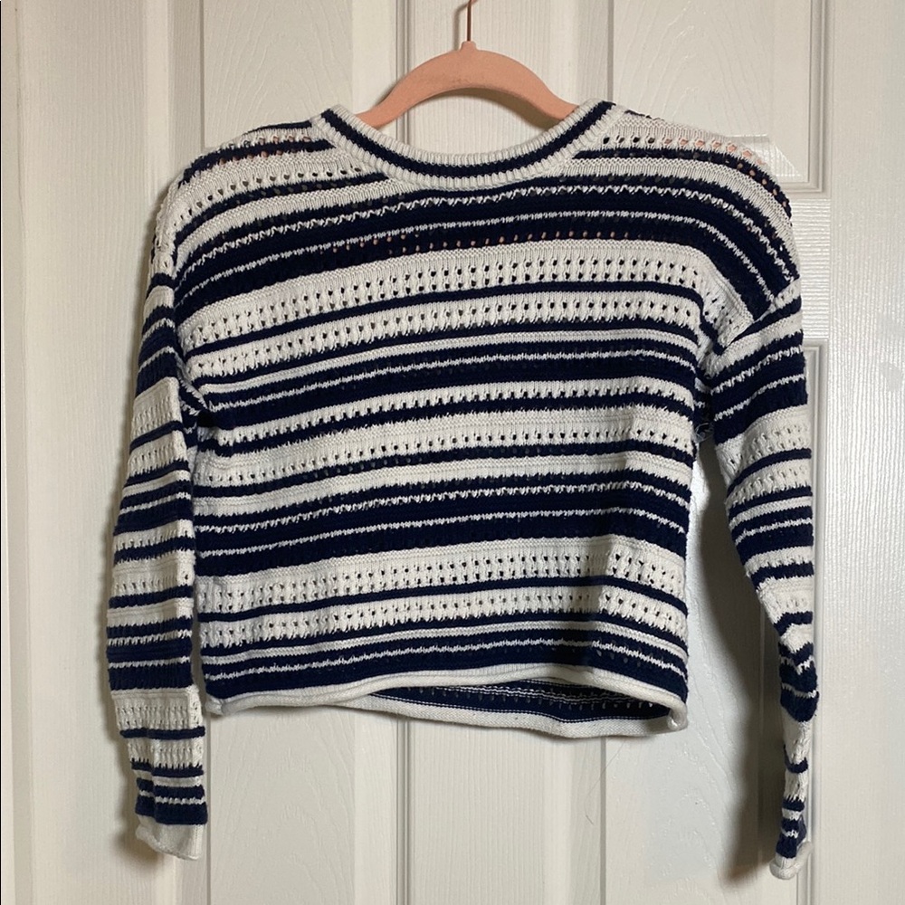 Old Navy Striped Blue and White Knit Sweater